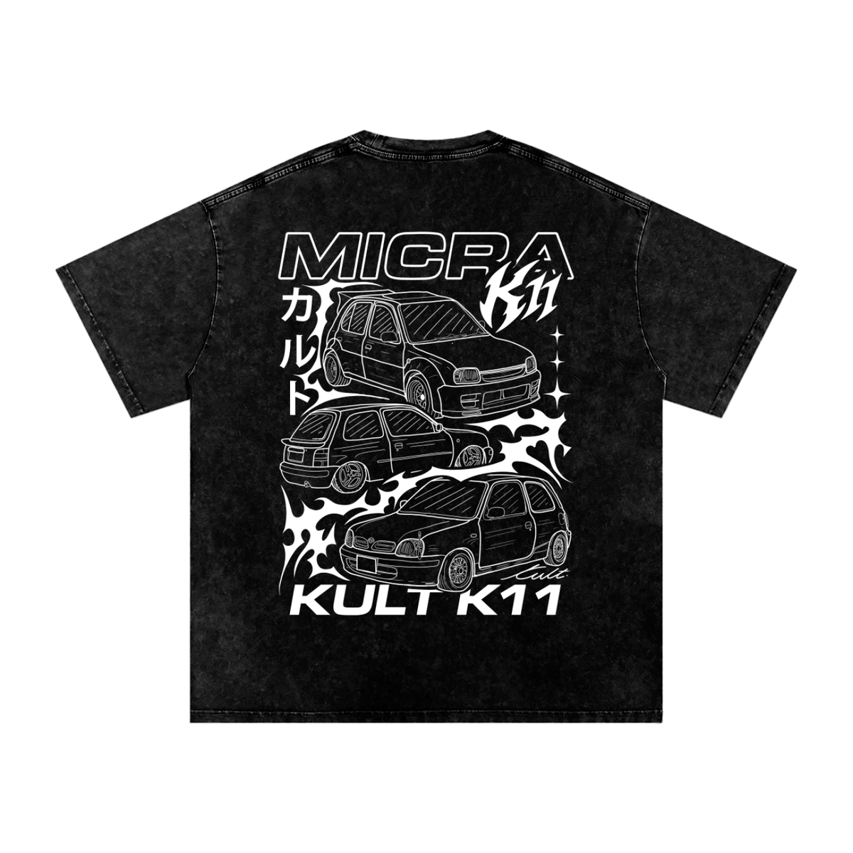 KULT MICRA STONE WASHED TEE BLACK